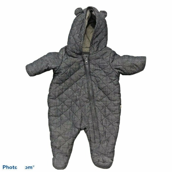 Baby Gap Factory Quilted Bunting Snowsuit 0-3M Bl - Picture 1 of 7